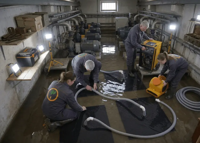 Осушение полов после потопа - фото 1